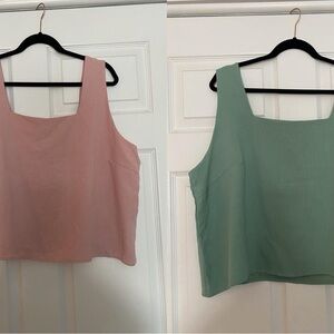 Ekouaer Square Neck Crop Top Bundle 2XL